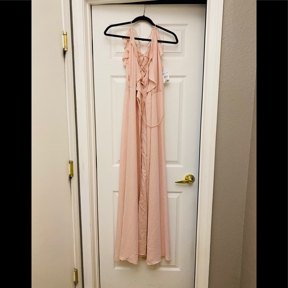 WAYF Jamie Ruffle Wrap Gown London Fog XS NWT New - Picture 3 of 4